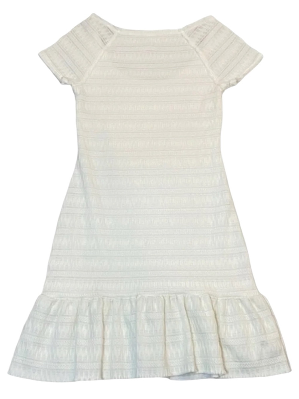 Free People Cozy Day Flounce Drop Waist Mini Dress in Ivory (Size S) - Picture 3 of 9